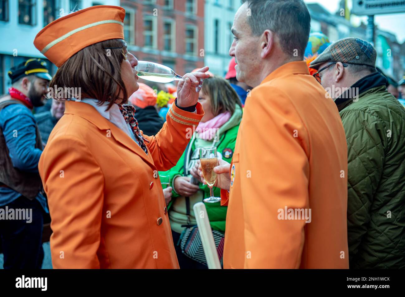 Carnaval de Binche dimanche Gras Stockfoto