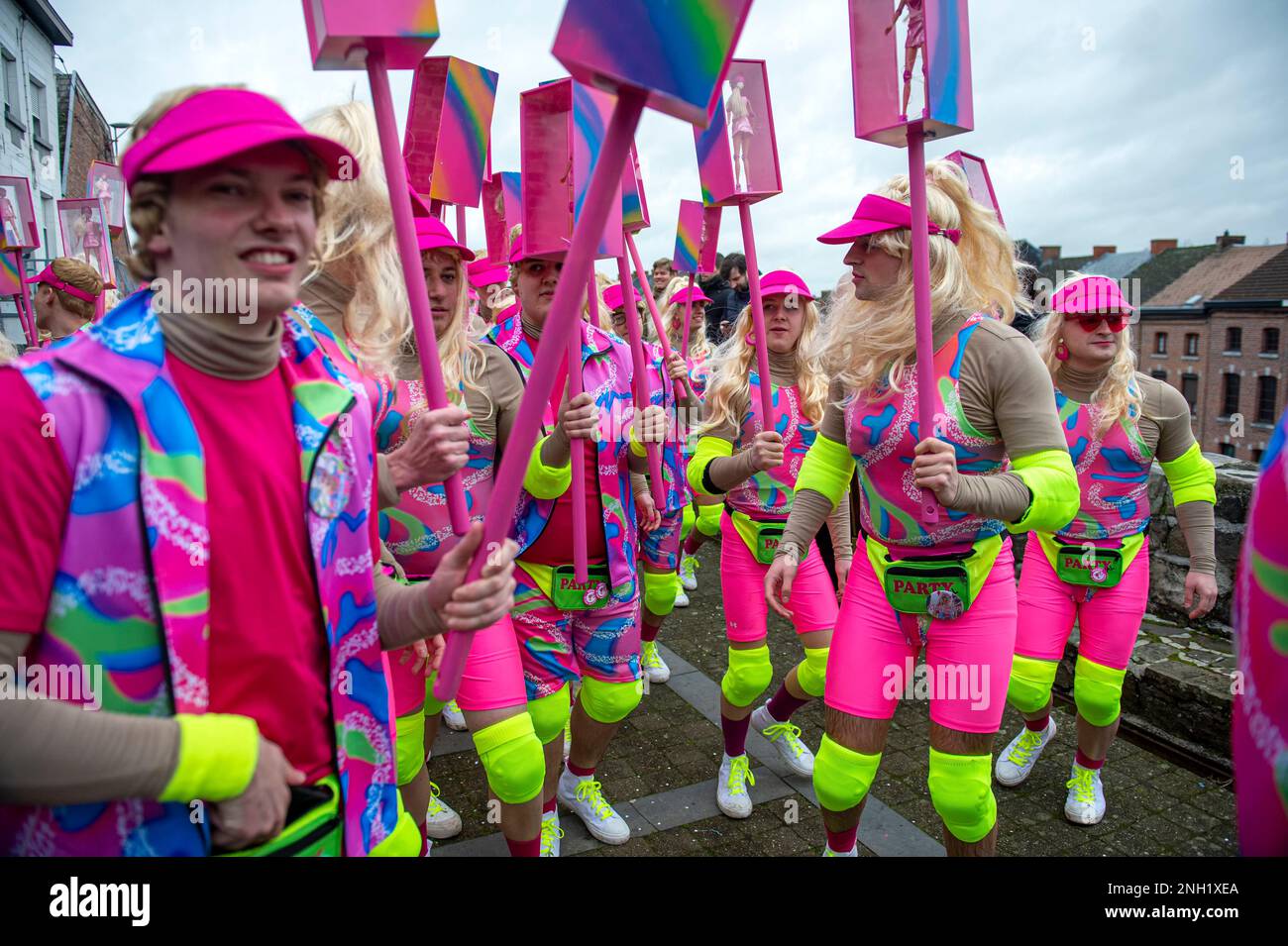 Carnaval de Binche dimanche Gras Stockfoto