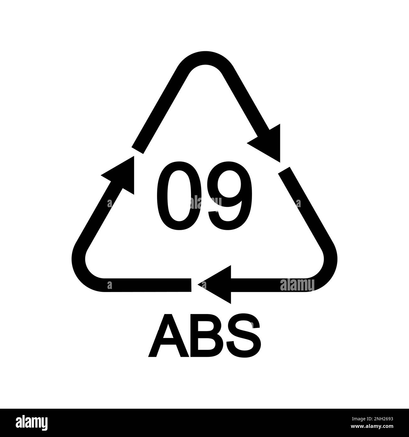 Recycling-Schild aus Polypropylen in dreieckiger Form mit Pfeilen. 05 Symbol aus wiederverwendbarem PP-Kunststoff isoliert auf weißem Hintergrund. Umweltschutz Stock Vektor