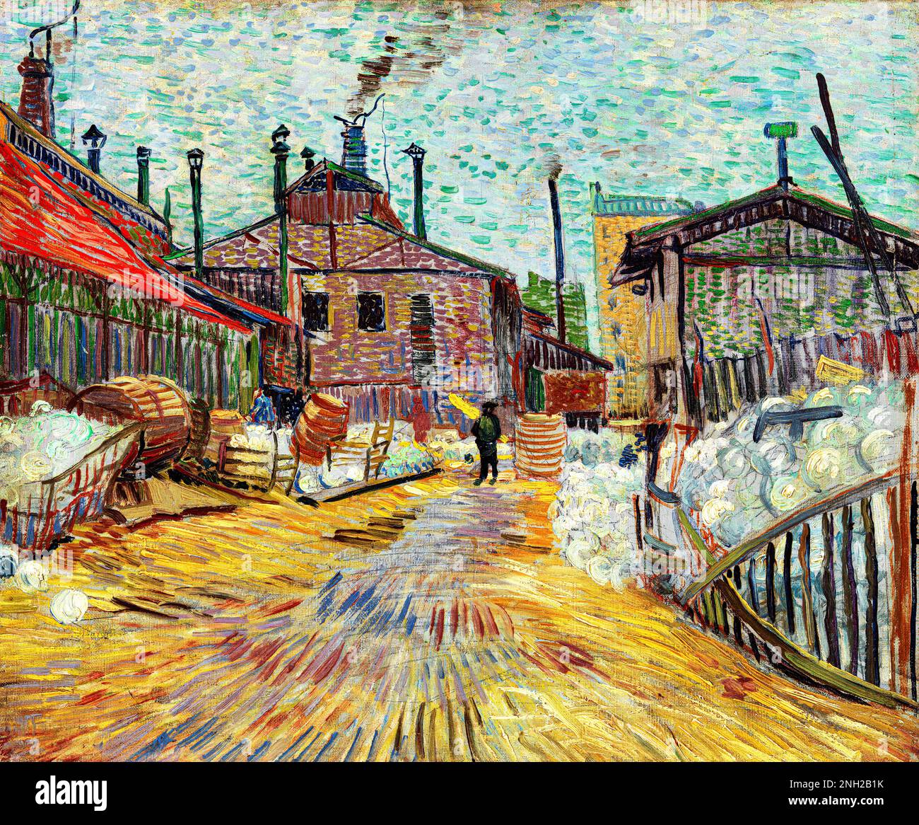 The Factory (1887) von Vincent Van Gogh. Original aus der Barnes Foundation. Stockfoto