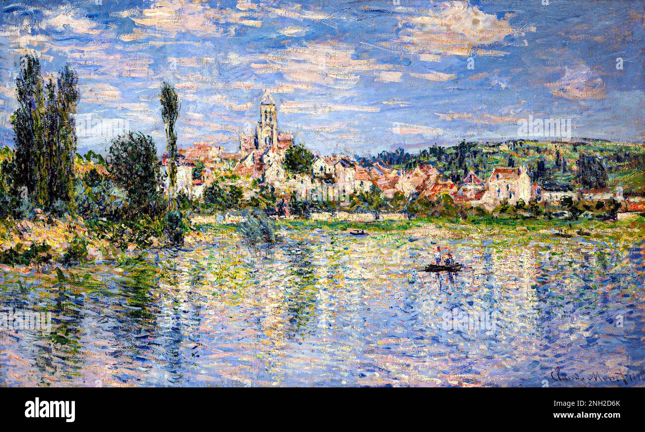 Vétheuil im Sommer (1880) von Claude Monet, hochauflösendes berühmtes Gemälde. Original aus dem MET. Stockfoto