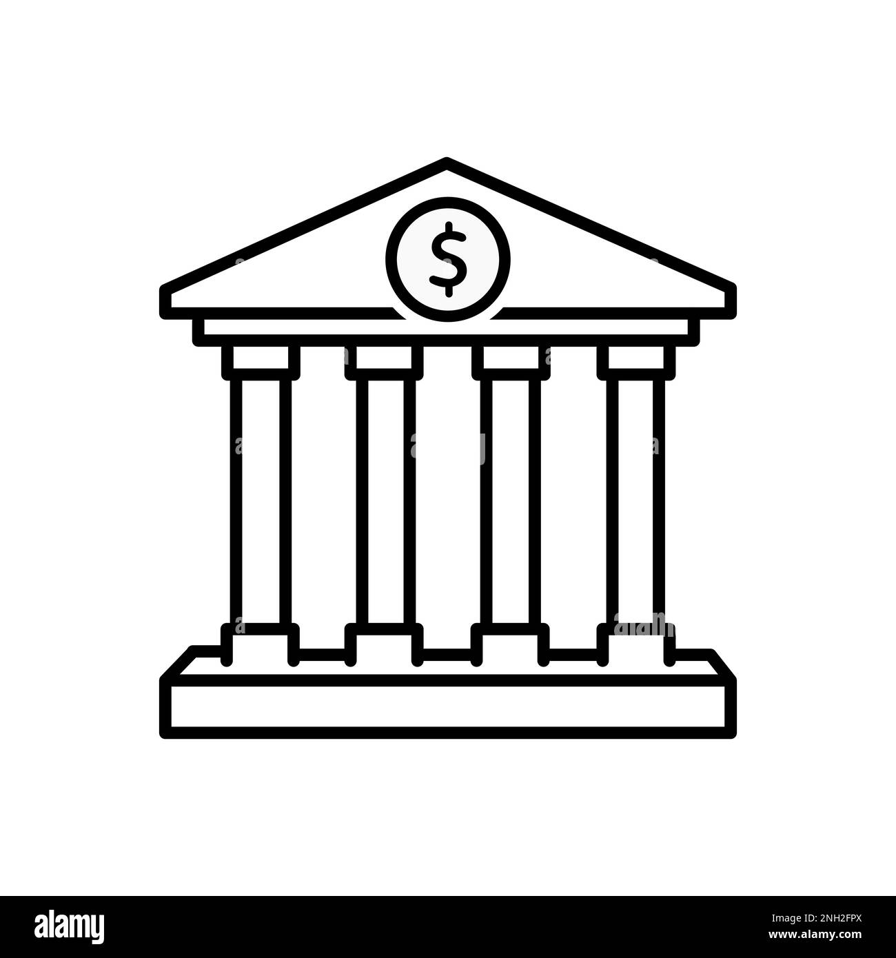 Abbildung des vektorbankgebäudes. Symbol für Regierungsstelle – Symbol für Bankwesen Stock Vektor