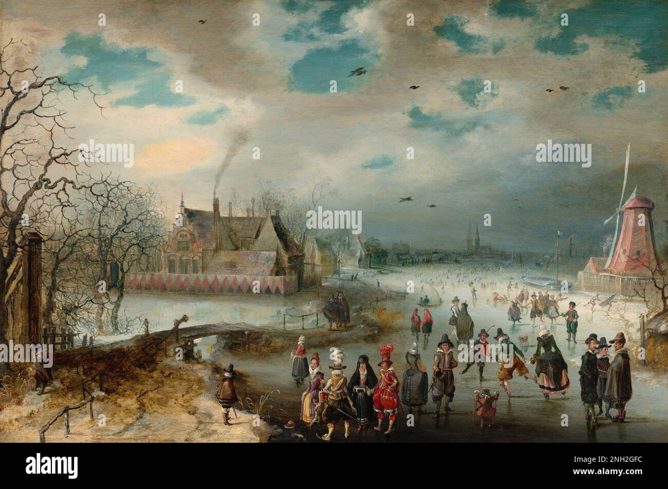 Adam van Breen Schlittschuhlaufen auf der gefrorenen Amstel 1611 Stockfoto