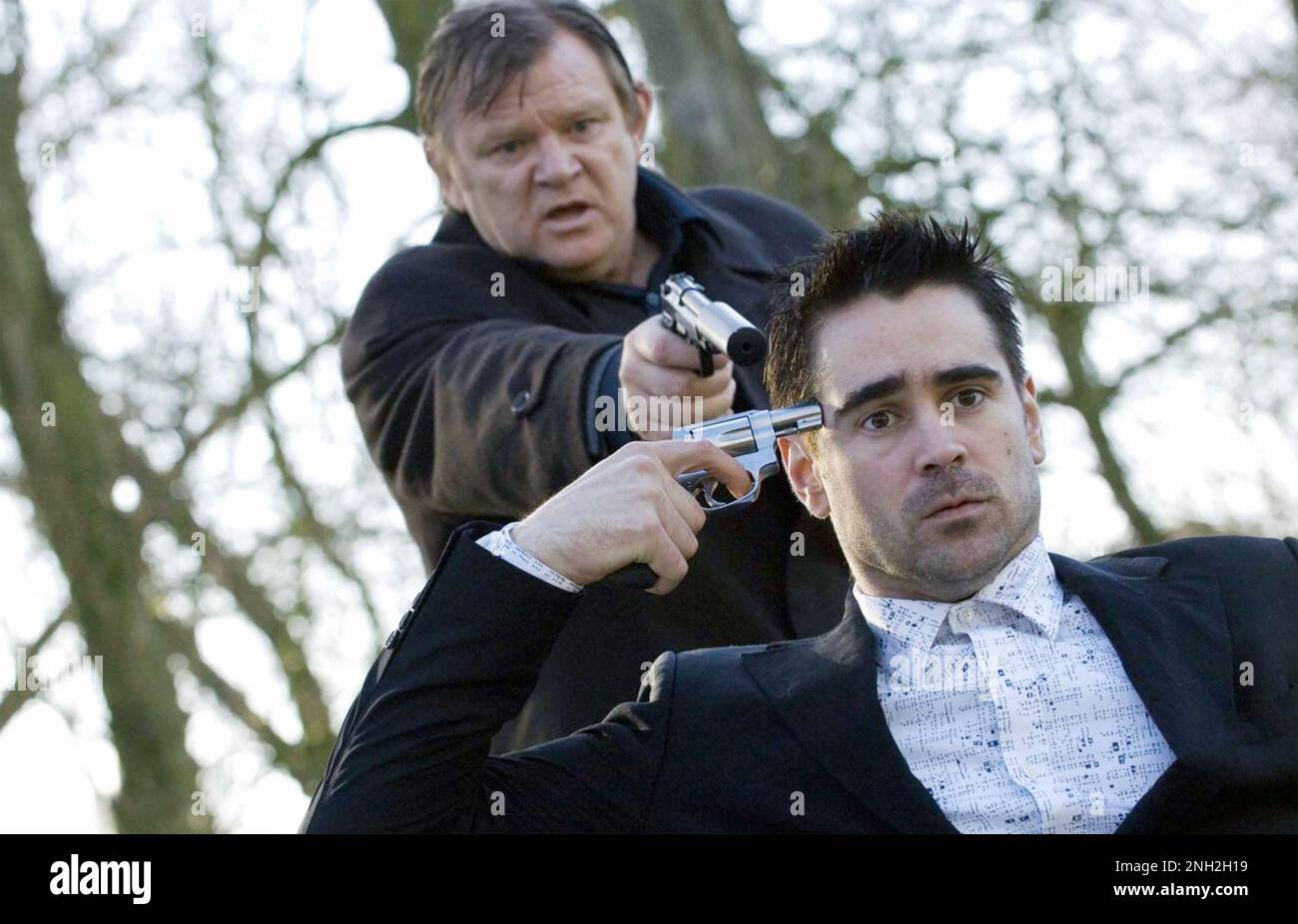 In BRÜGGE 2008 Film Universal Pictures mit Colin Farrell auf der rechten Seite und Brendan Gleeson Stockfoto