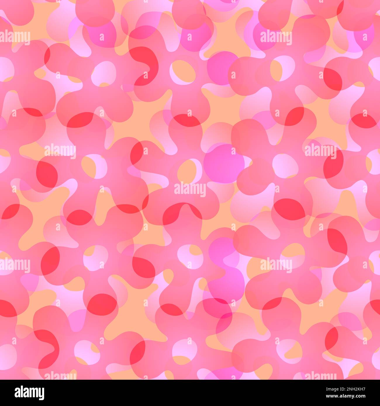 Amöben-ähnliches Blumenmotiv, sich nahtlos wiederholendes Tapetenmuster Stockfoto