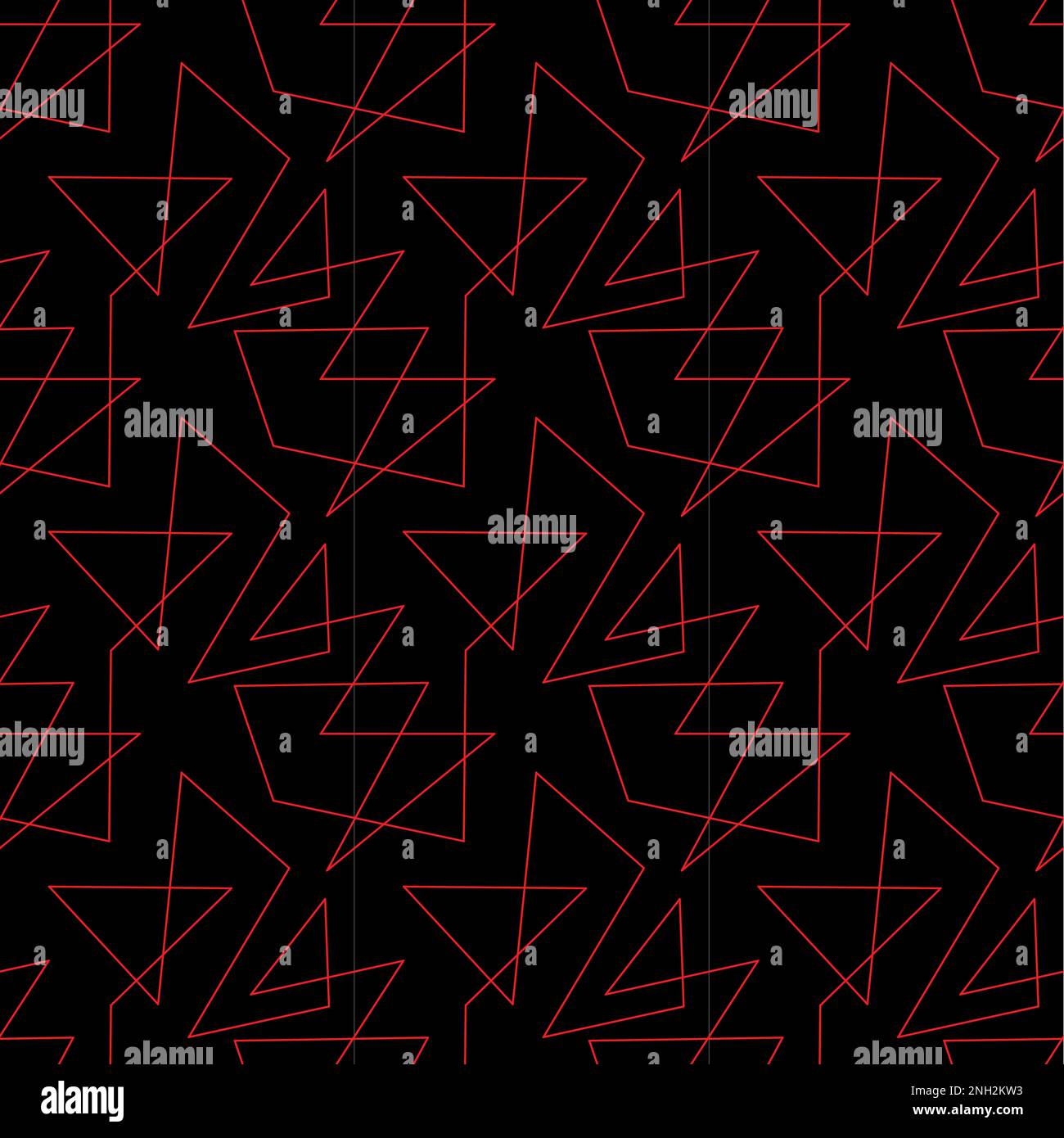 Unendliche rote Linie, sich nahtlos wiederholendes Hintergrundbild, schwarzer Hintergrund Stockfoto