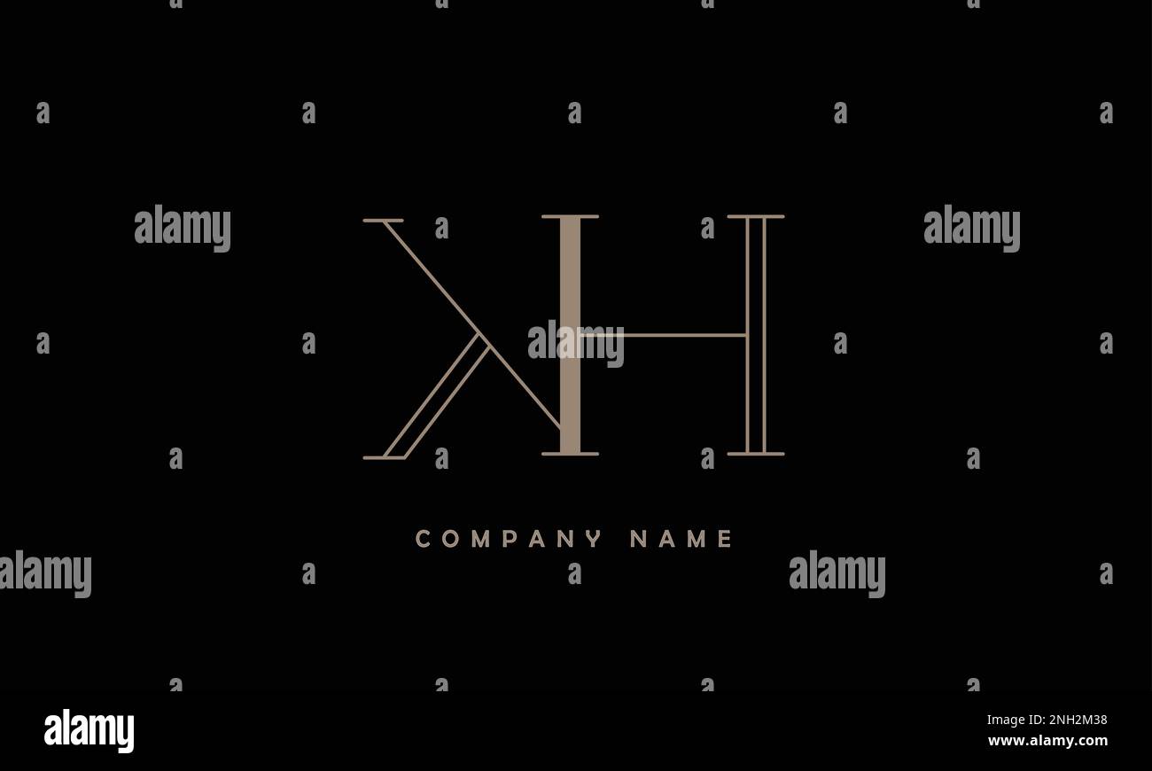 KH, HK – Monogramm mit abstraktem Buchstaben-Logo Stock Vektor