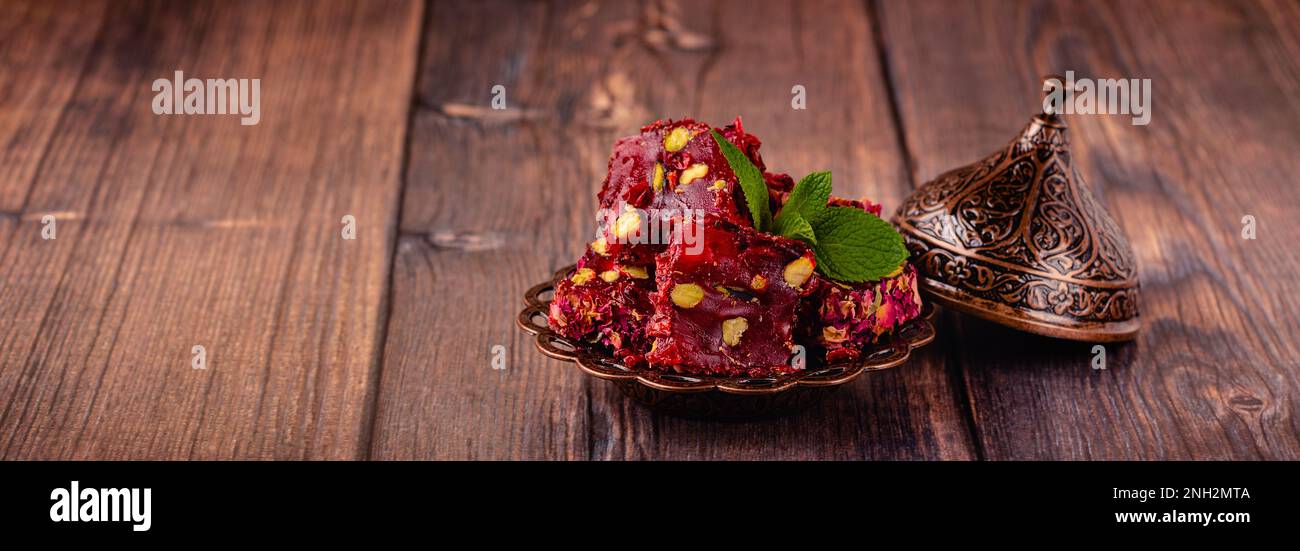 Traditionelle türkische Köstlichkeiten, selektive Ausrichtung. Stockfoto