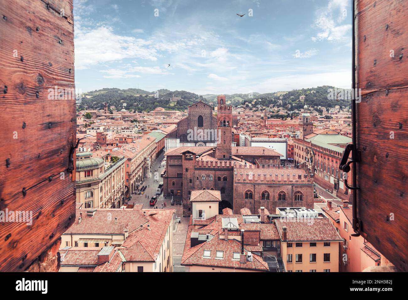 Stadt Bologna von der Metropolitan Cathedral of Saint Peter Stockfoto