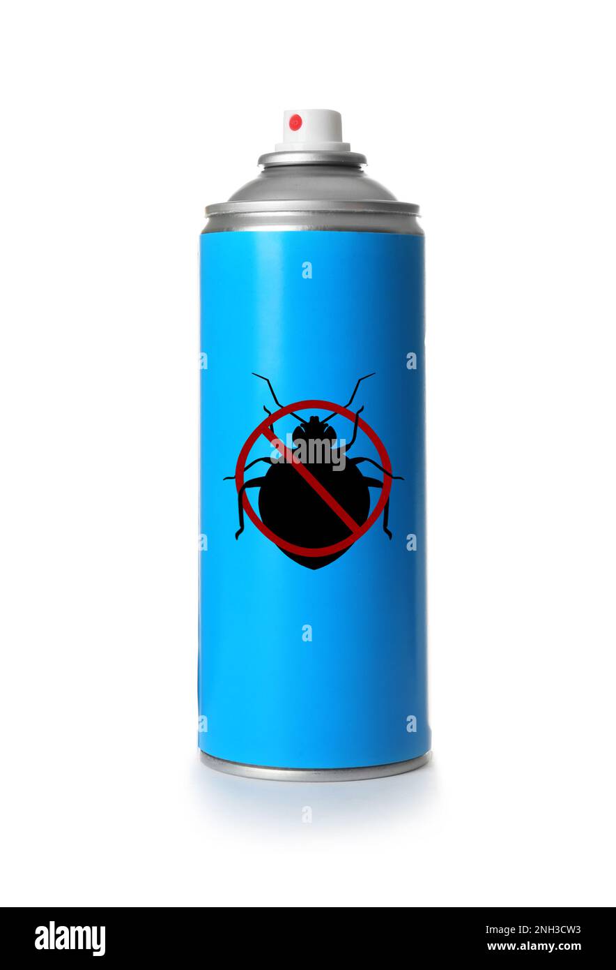 Zeckenspray auf weiß isoliert. Insektenschutzmittel Stockfoto