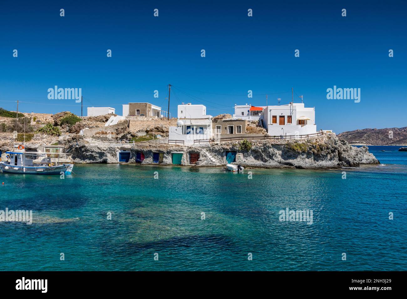 Das malerische Fischerdorf Goupa, Kimolos Stockfoto