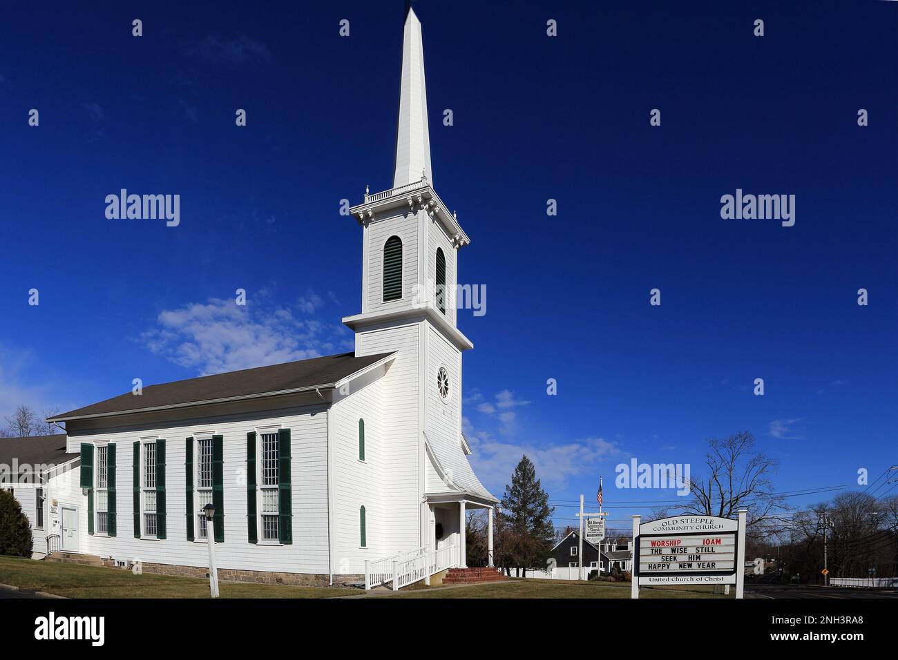 Old Steeple Community Church of Christ, Aquebogue, Long Island, New York Stockfoto