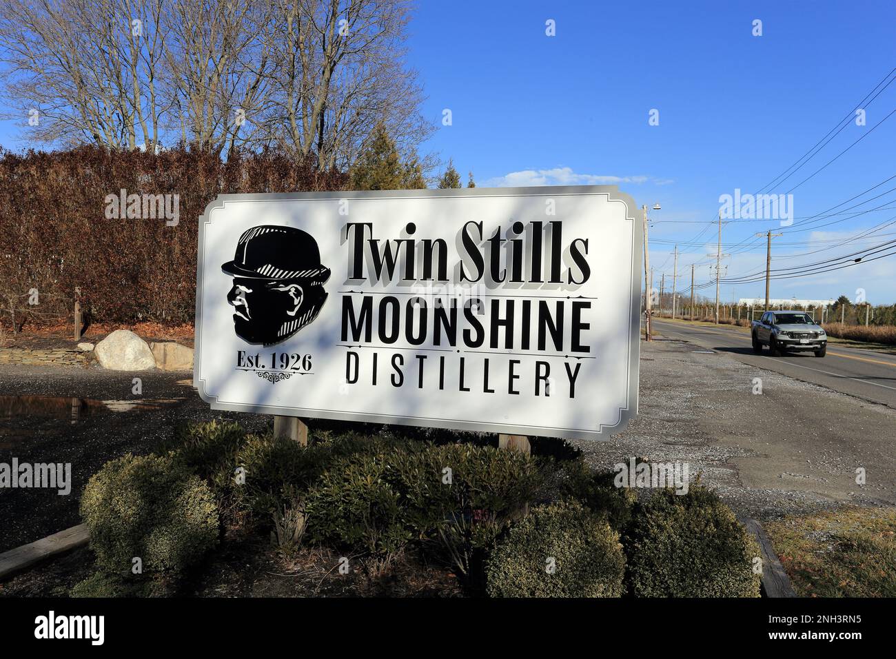 Twin Stills Moonshine Distillery, Riverhead, Long Island, New York Stockfoto