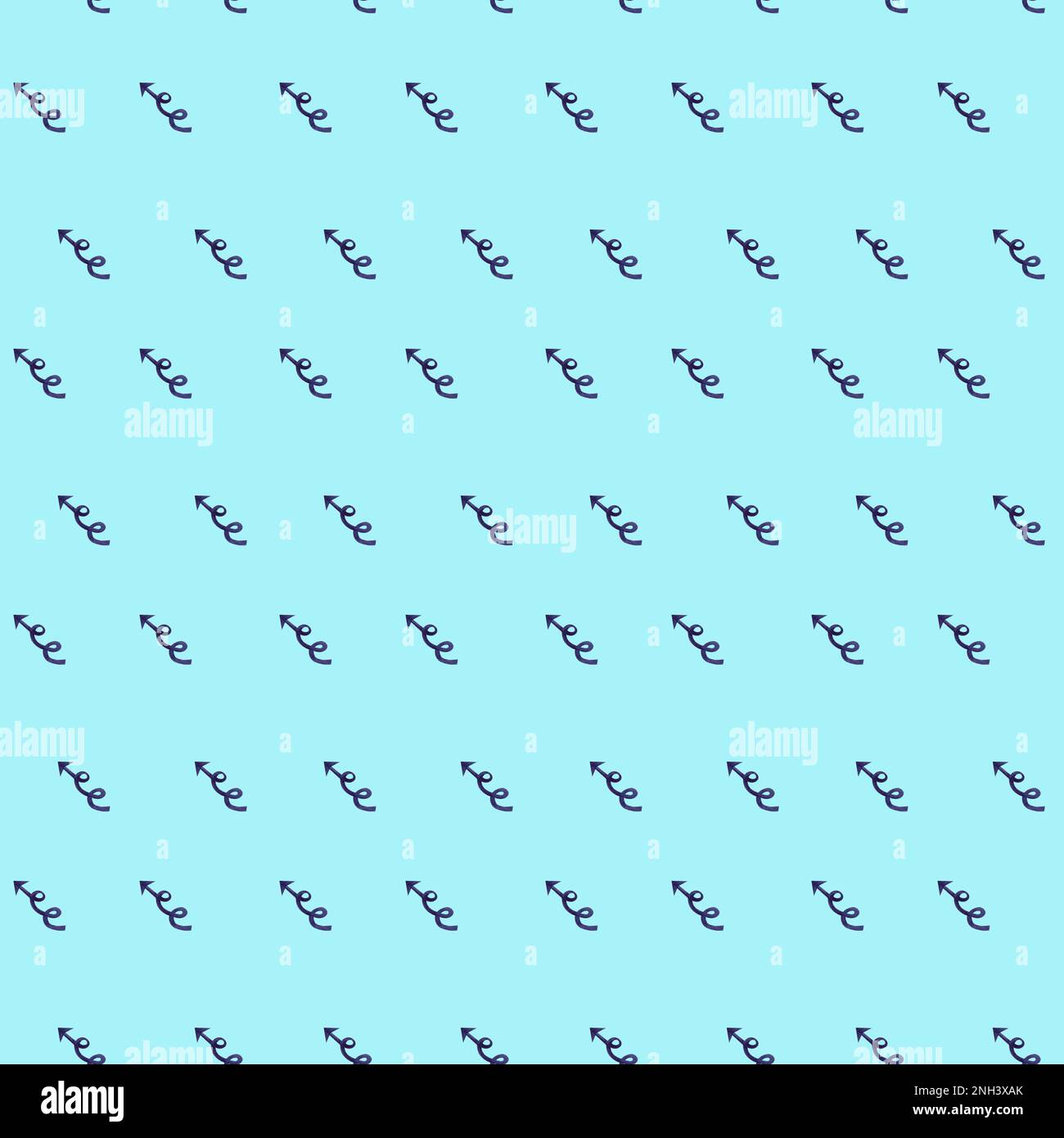 Aquarellmuster mit spiralförmigen Pfeilen auf blauem Hintergrund. Aquarellmuster für das Design von Tapeten, Textilien, Postkarten, Textilien und digitalpapier Stockfoto