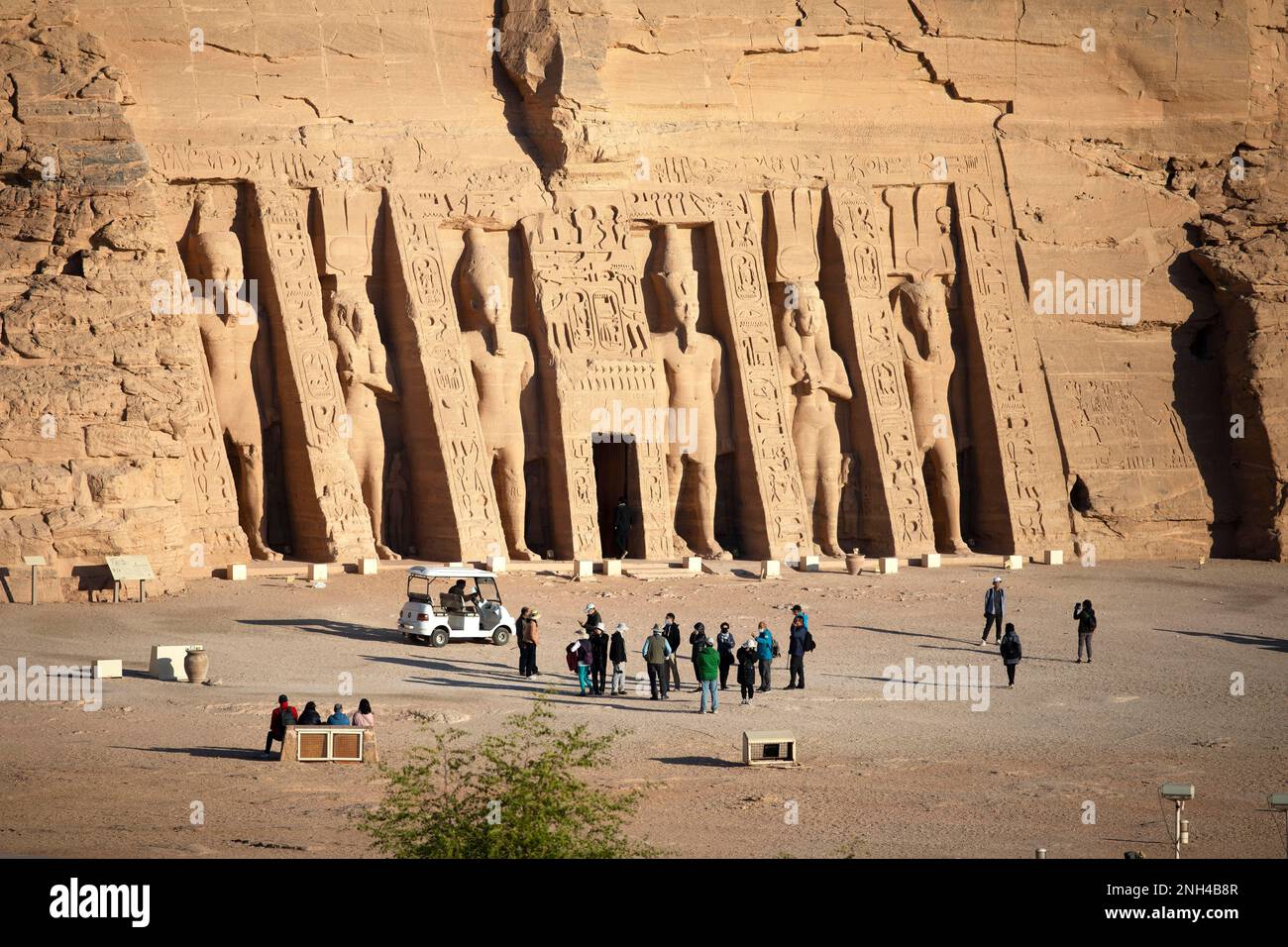 Hathor Tempel von Nefertari, Felsentempel Abu Simbel, Ägypten Stockfoto