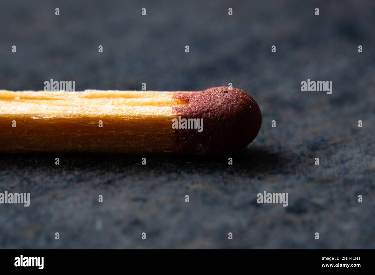 Makrobild des Kopfes eines Matches Stockfoto