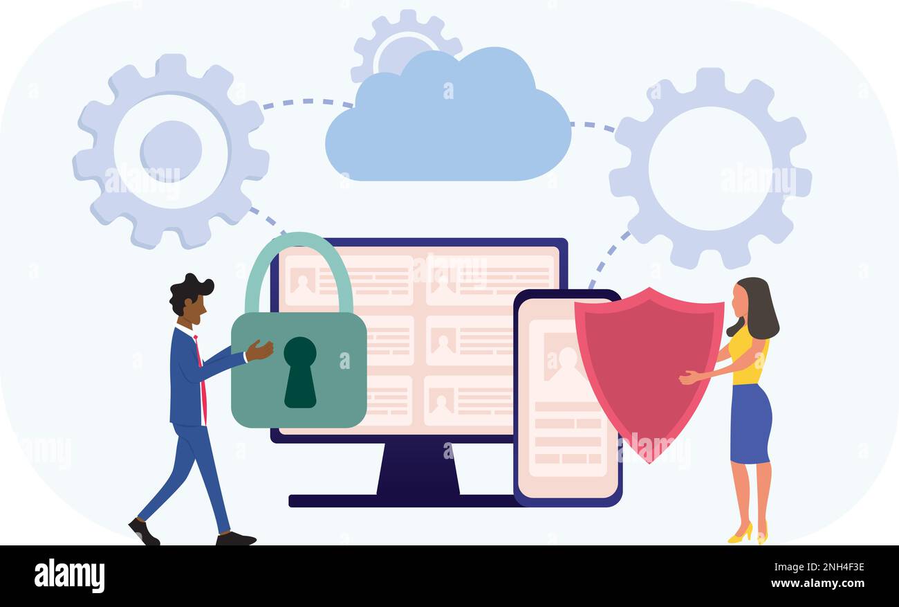 Sicherheit und Sicherheit von persönlichen Daten Konzept Stock Vektor