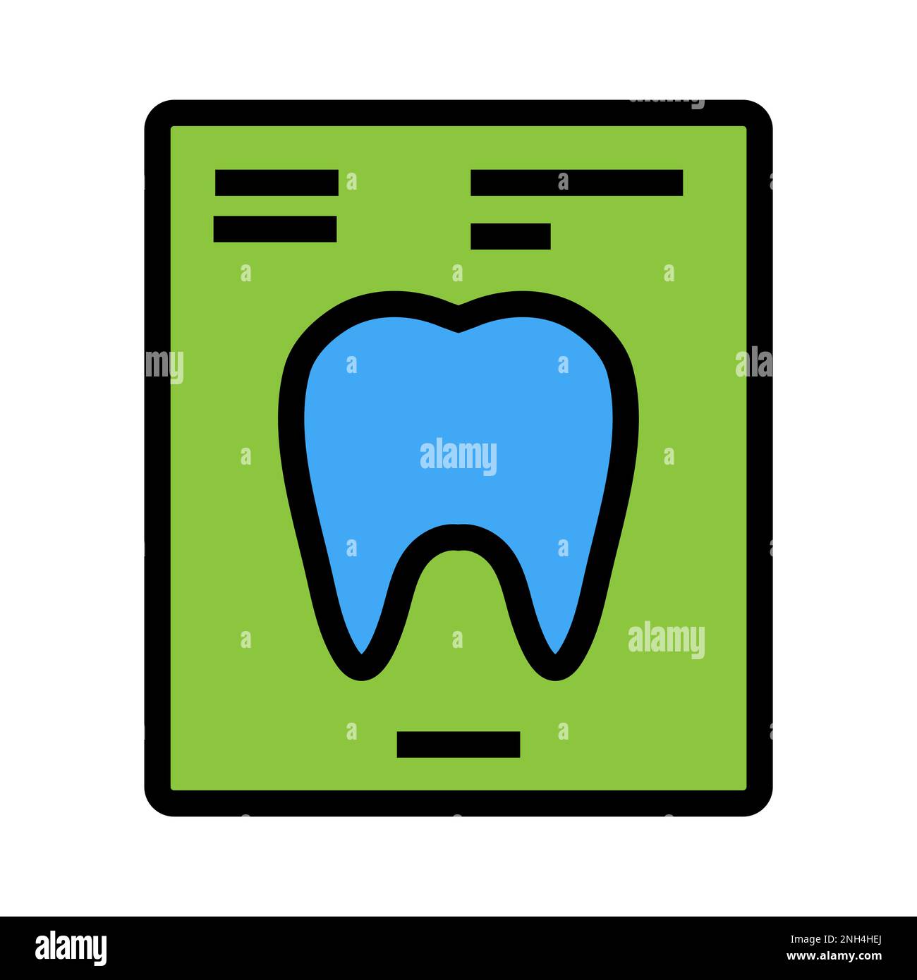 Dental-Datei-Symbolzeile isoliert auf weißem Hintergrund. Schwarzer, flacher Klassiker mit modernem Umriss. Lineares Symbol und bearbeitbare Kontur. Einfach und Pixel Stock Vektor