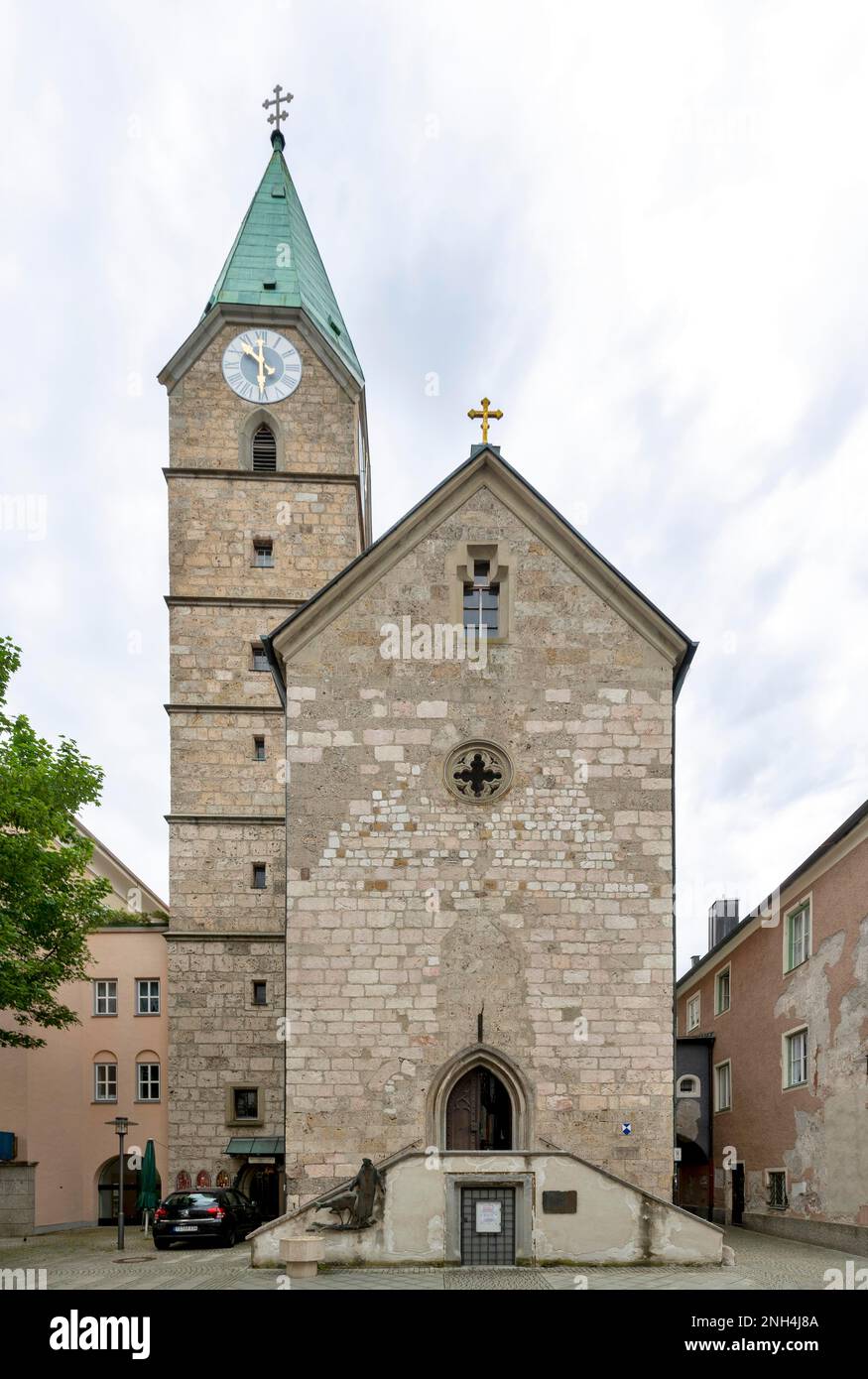 St. Katholische Aegidienkirche, Karmelitenkloster, Bad Reichenhall, Oberbayern, Bayern, Deutschland Stockfoto