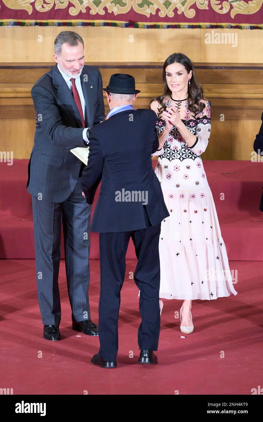 Saragossa, Aragon, Spanien. 20. Februar 2023. König Felipe VI. Von Spanien, Königin Letizia von Spanien, Antonio Alvarado nimmt an der Verleihung des National Culture Awards 2021 im Pignatelli-Gebäude am 20. Februar 2023 in Saragossa, Spanien Teil (Kreditbild: © Jack Abuin/ZUMA Press Wire), NUR REDAKTIONELLER GEBRAUCH! Nicht für den kommerziellen GEBRAUCH! Kredit: ZUMA Press, Inc./Alamy Live News Stockfoto