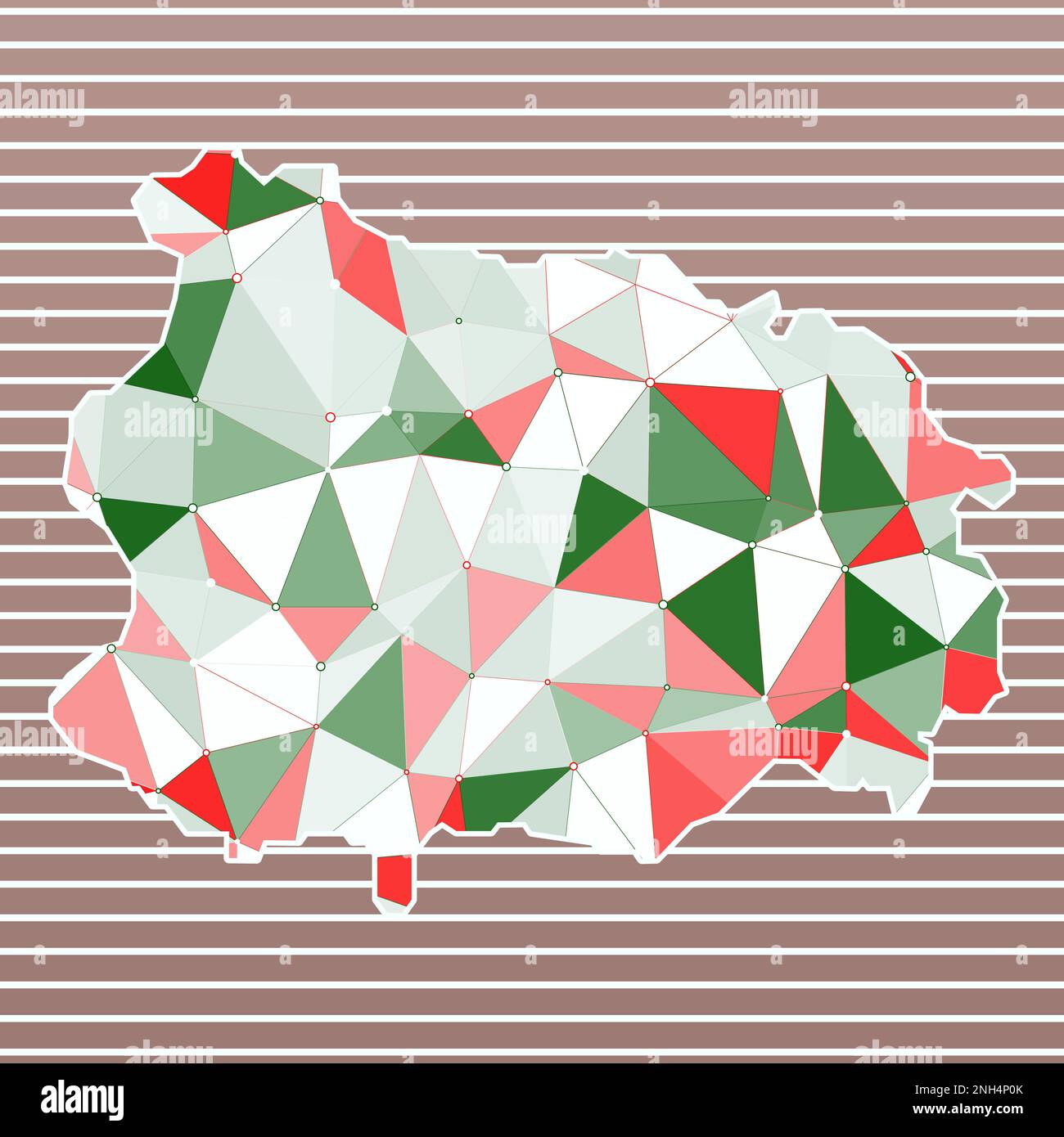 Ischia-Vektor-Illustration. Ischia-Design auf verlaufendem Streifen-Hintergrund. Technologie, Internet, Netzwerk, Telekommunikationskonzept. Stock Vektor