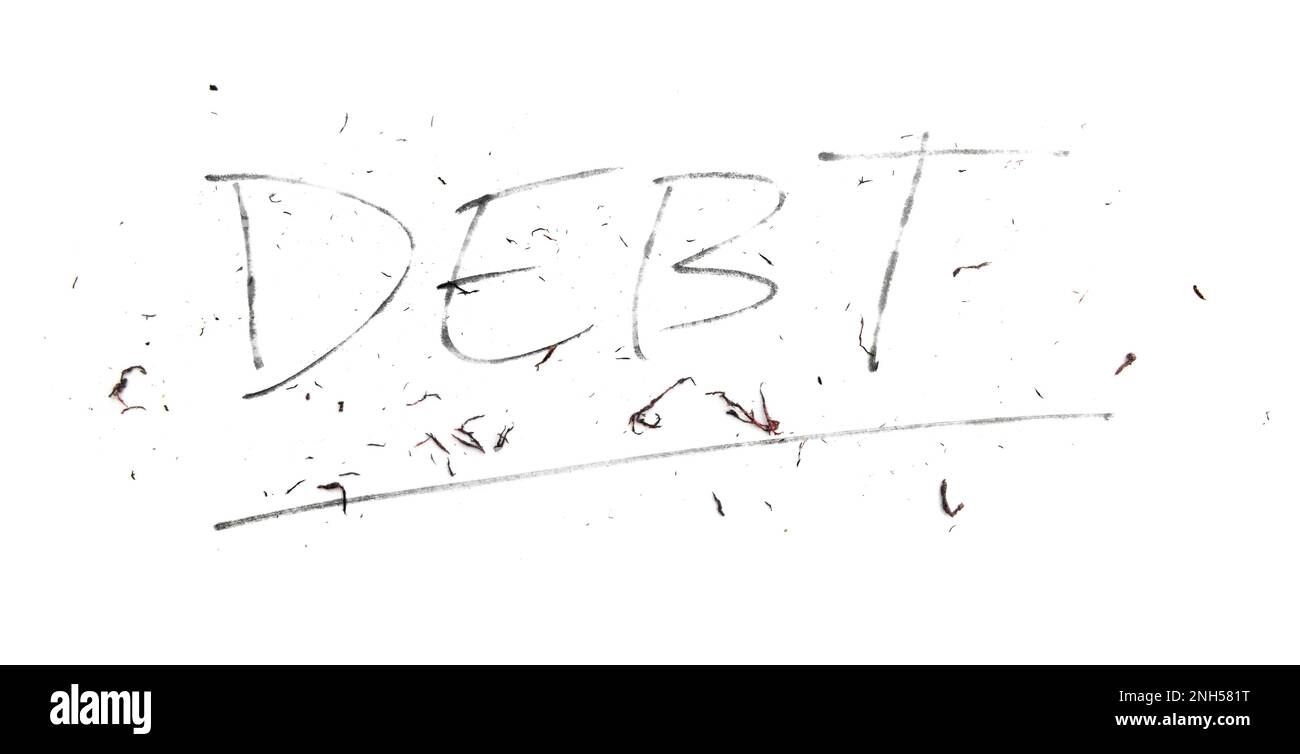 Schulden löschen Stockfoto