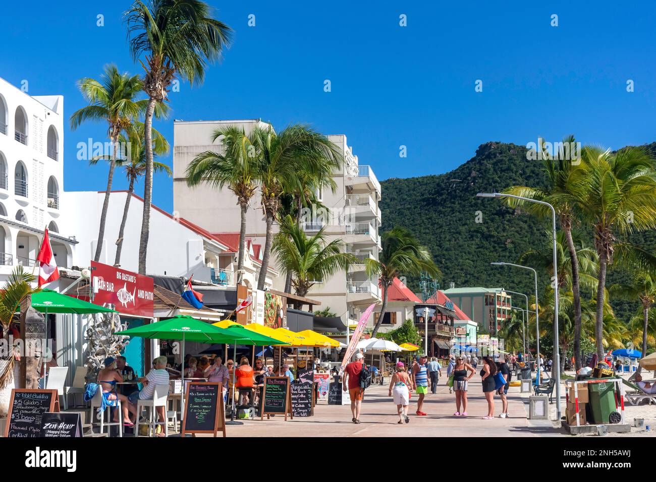 Die Promenade, Philipsburg, St. Maarten, St. Martin, Kleine Antillen, Karibik Stockfoto