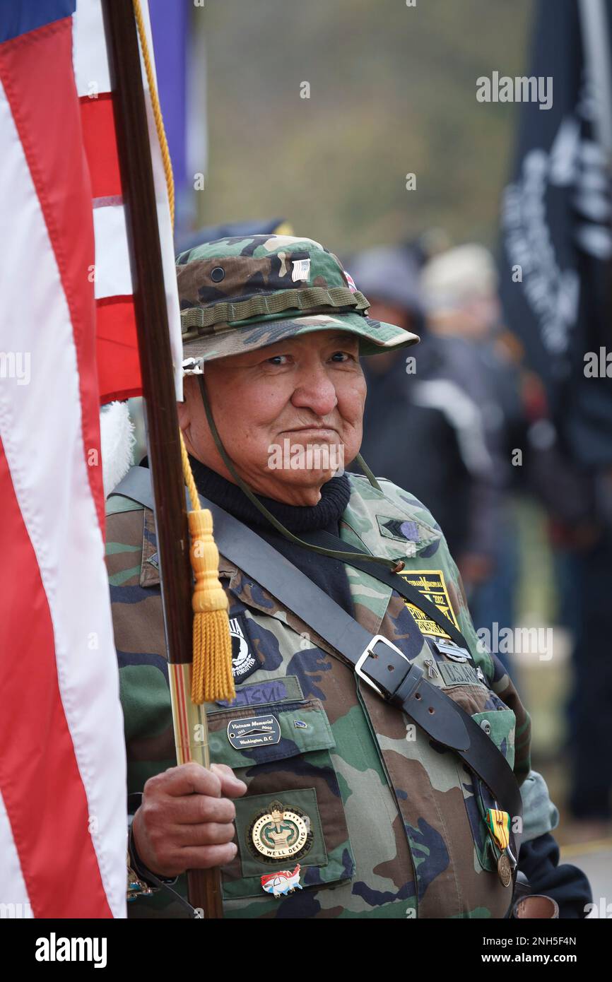 WASHINGTON, DC - 10. November 2007. Veteran Soldat der amerikanischen Navajo bei der Veterans Day Parade, Washington DC Stockfoto