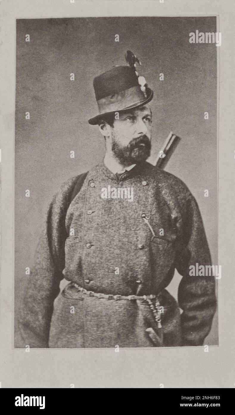 Porträt von König Karl XV 1865 - 1872 Karl XV (Carl Ludvig Eugen); Schwedisch: Karl XV und Norwegisch: Karl IV (1826 - 1872) war vom 8. Juli 1859 bis zu seinem Tod 1872 König von Schweden (Karl XV) und Norwegen, dort oft Karl IV genannt. Charles XV war der dritte schwedische Monarch aus dem Haus Bernadotte. Er war der erste, der in Schweden geboren wurde, und der erste, der von Geburt an im lutherischen Glauben aufgewachsen ist. Stockfoto