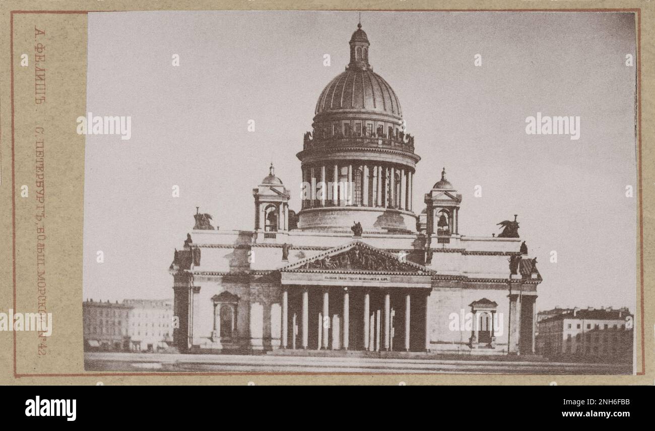 Vintage-Foto von St. Isaakskathedrale in St. Petersburg. 1875 - 1885 Stockfoto