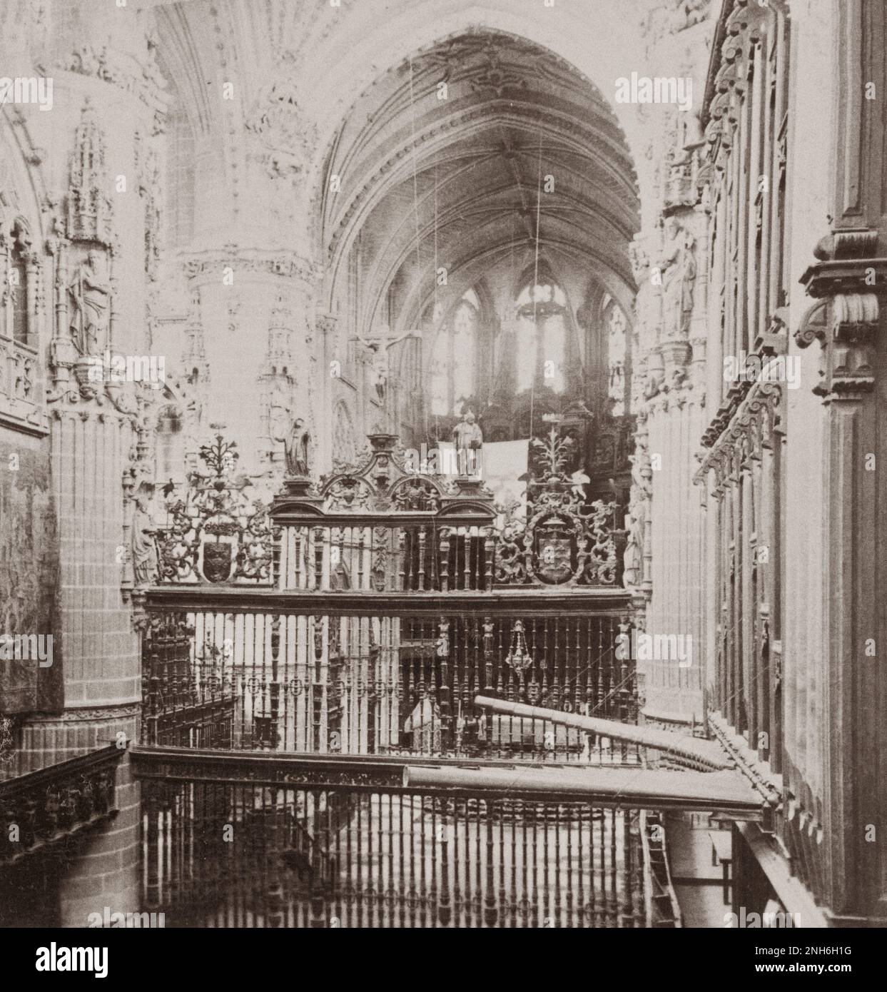 Architektur des alten Spaniens. In der Kathedrale von Burgos, Spanien, eines der reichsten Denkmäler der christlichen Architektur. 1902 Stockfoto