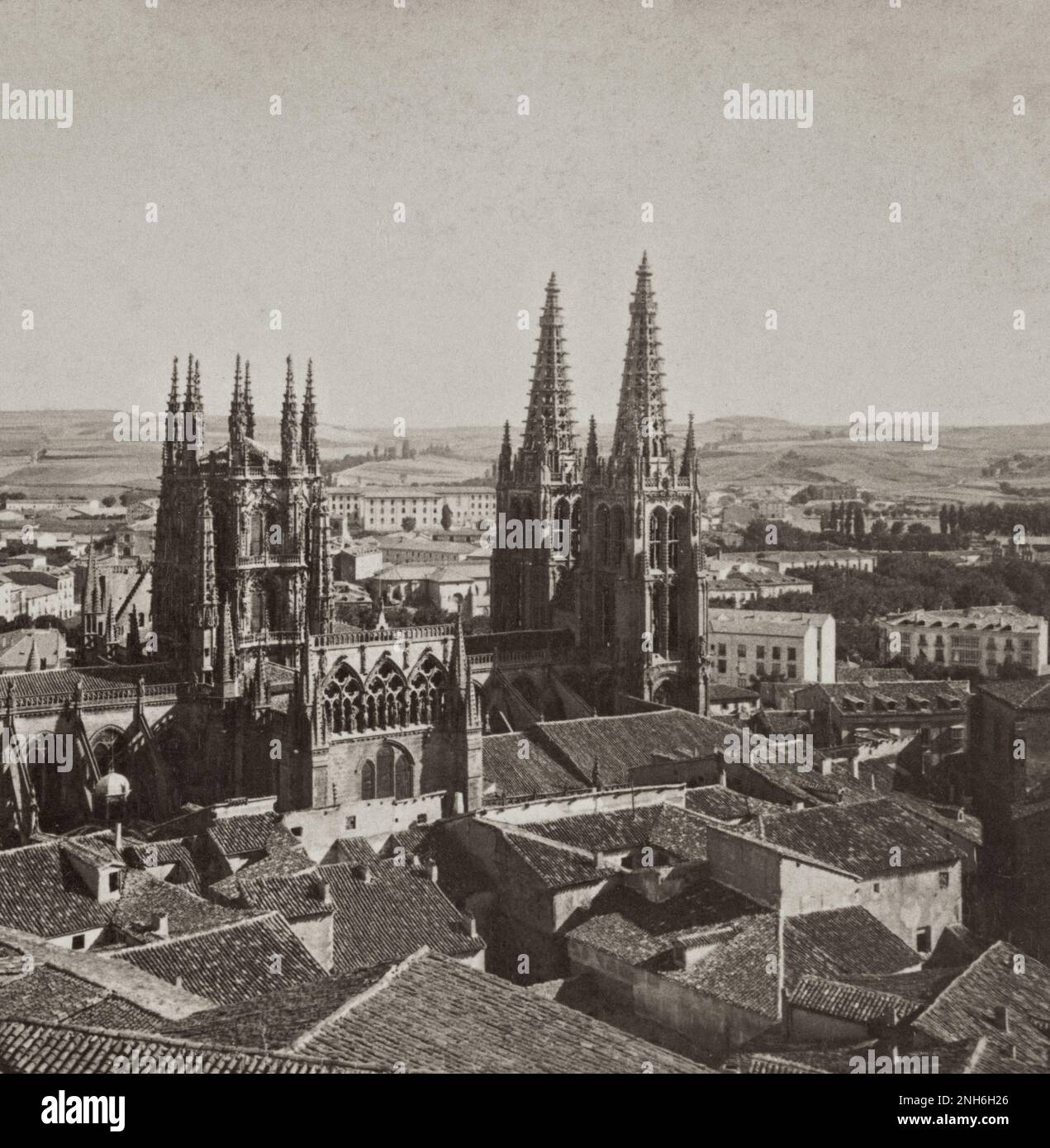 Architektur des alten Spaniens. Burgos und die Kathedrale (1221 A. D.), eines der Wunder der gotischen Architektur Spaniens. 1902 Stockfoto