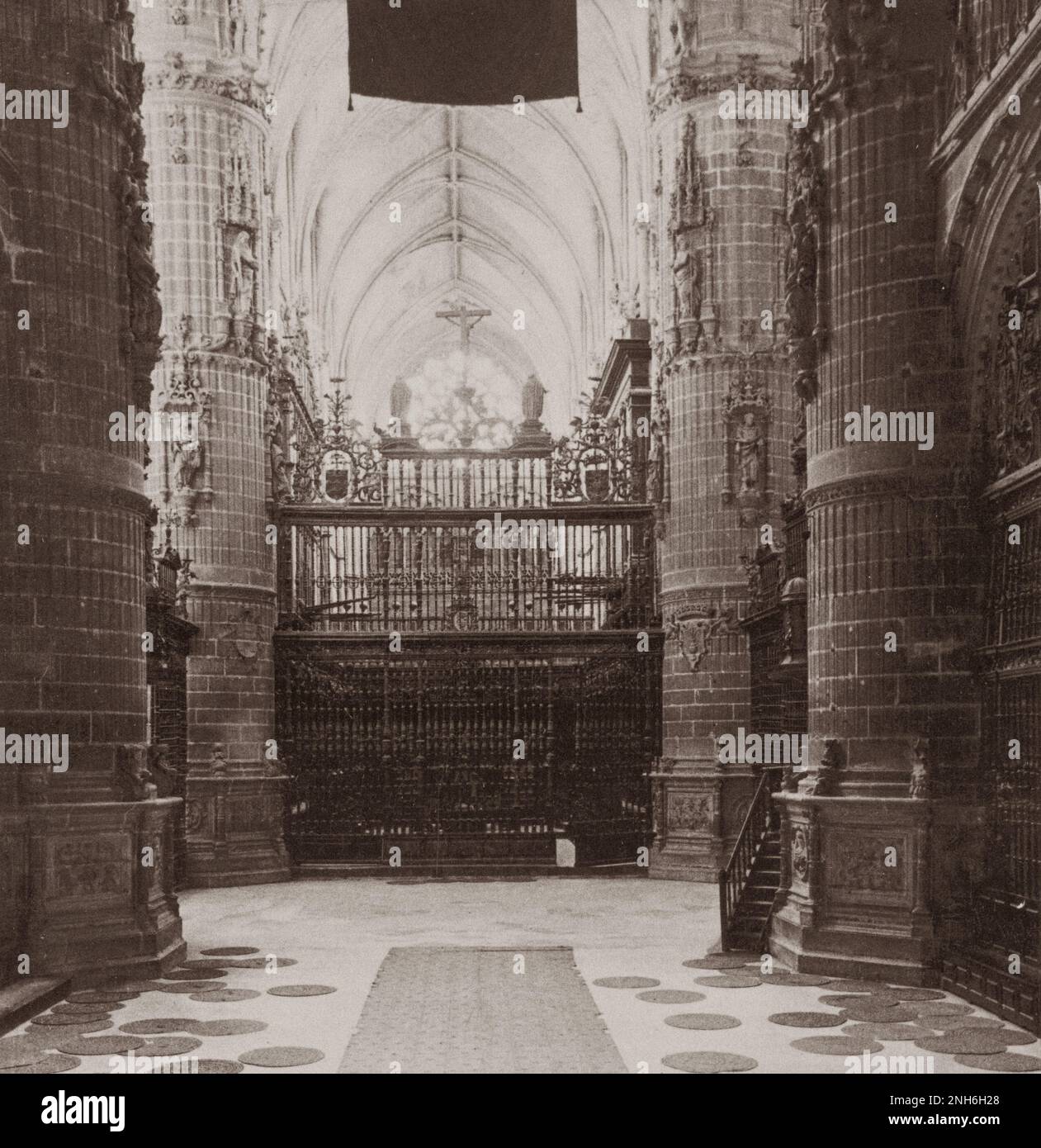 Architektur des alten Spaniens. In der Kathedrale von Burgos, Spanien - eines der reichsten Denkmäler der christlichen Architektur. 1902 Stockfoto