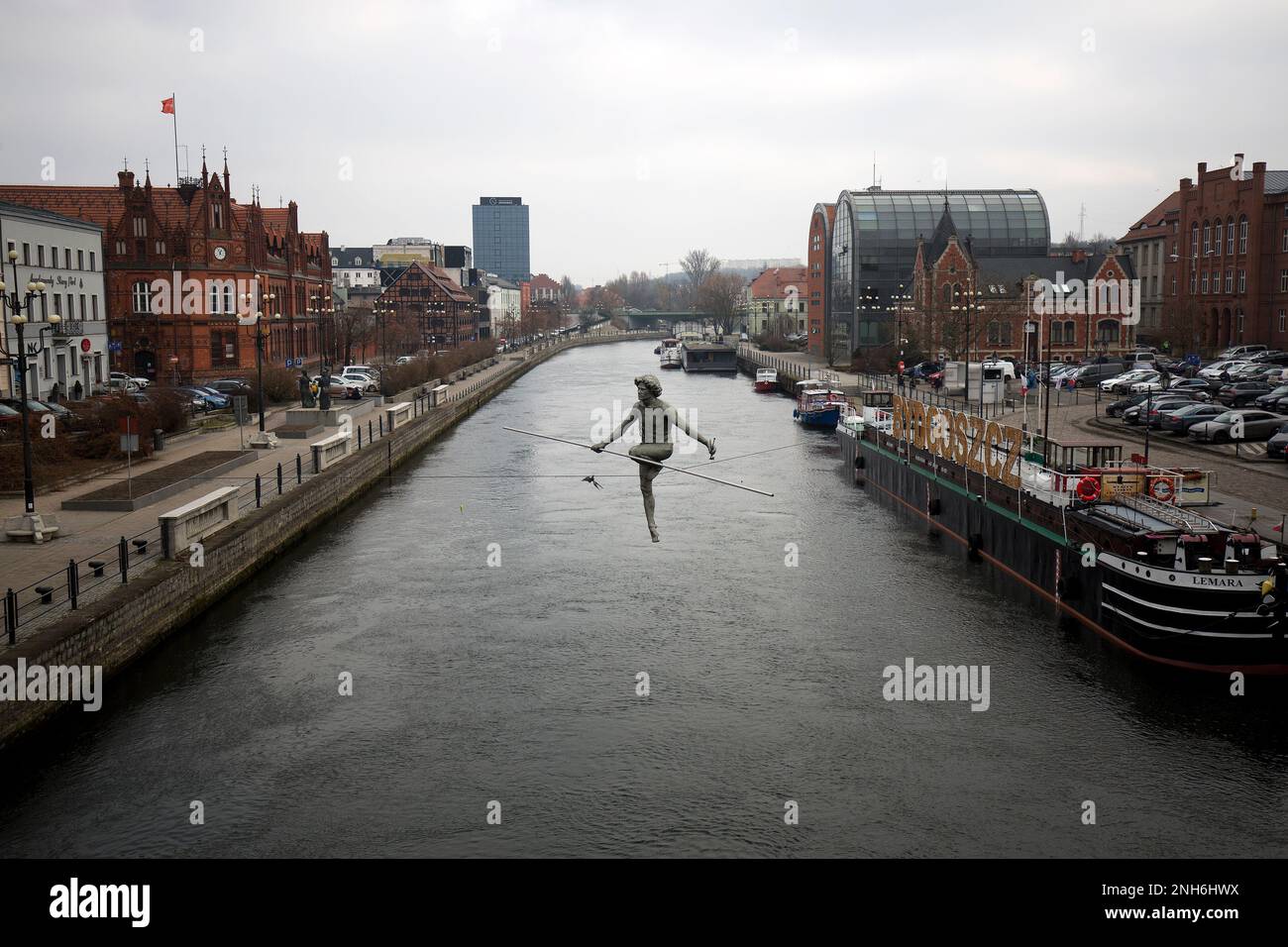 Denkmal - Überquerung des Flusses in Bydgoszcz in Polen Stockfoto