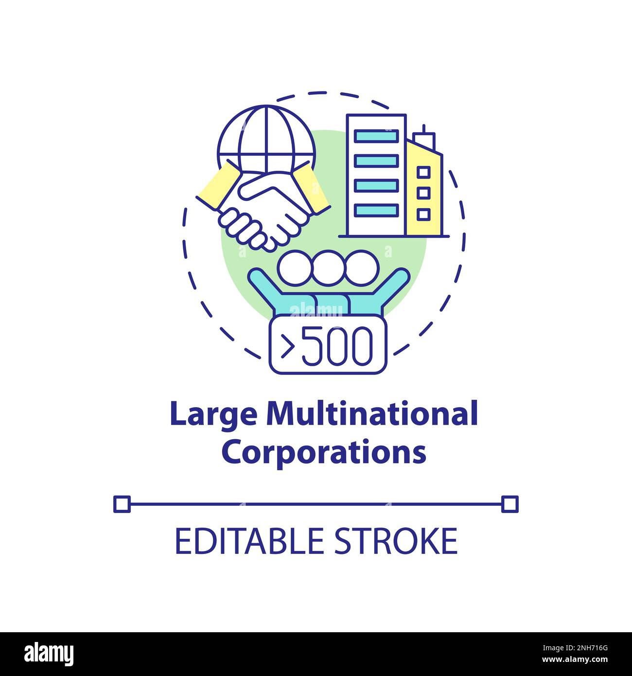 Konzeptsymbol für große multinationale Konzerne Stock Vektor