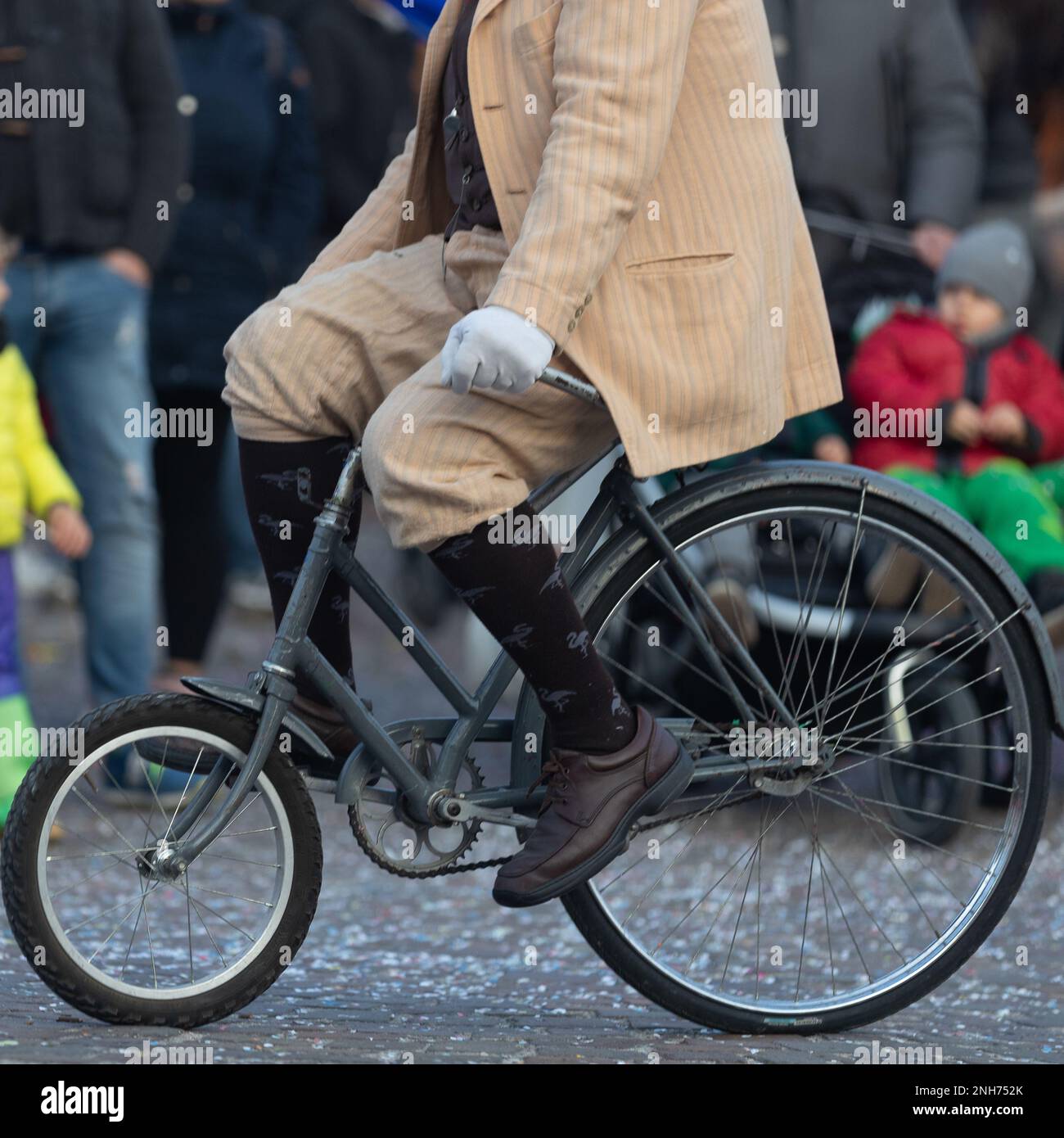 Klassische Fahrradtouren Durch Die Carnevale Parade Stockfoto