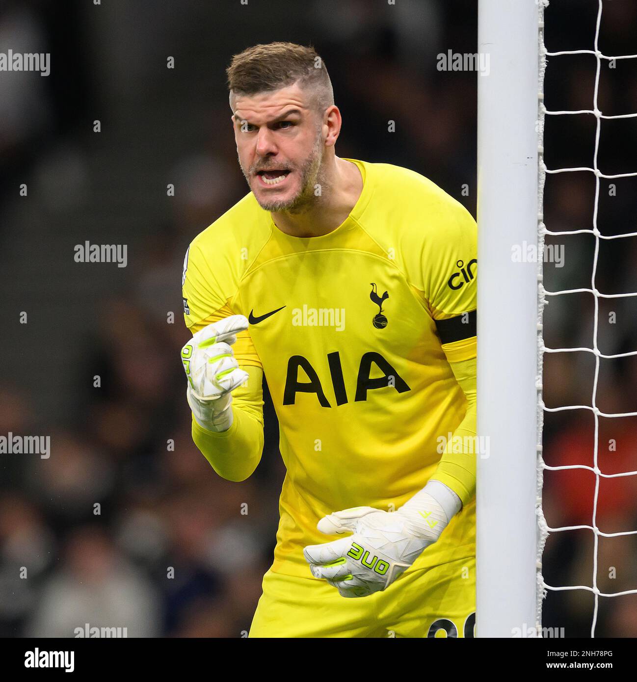 19. Februar 2023 - Tottenham Hotspur / West Ham United - Premier League - Tottenham Hotspur Stadium Tottenham's Fraser Forster während des Premier League-Spiels gegen West Ham. Bild : Mark Pain / Alamy Live News Stockfoto