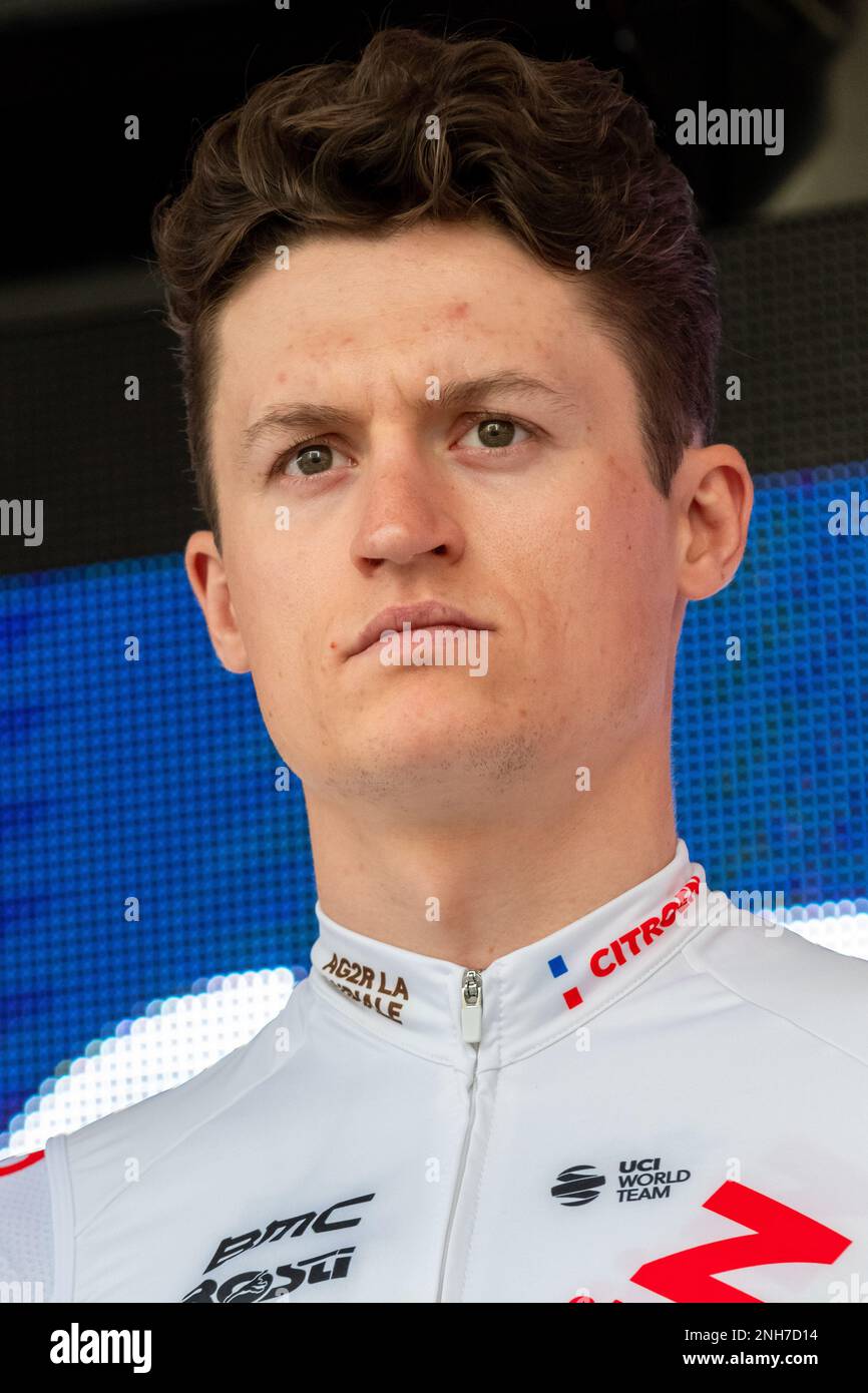 Felix Gall von AG2R Citroën Team während der Präsentationsrunde gesehen ...
