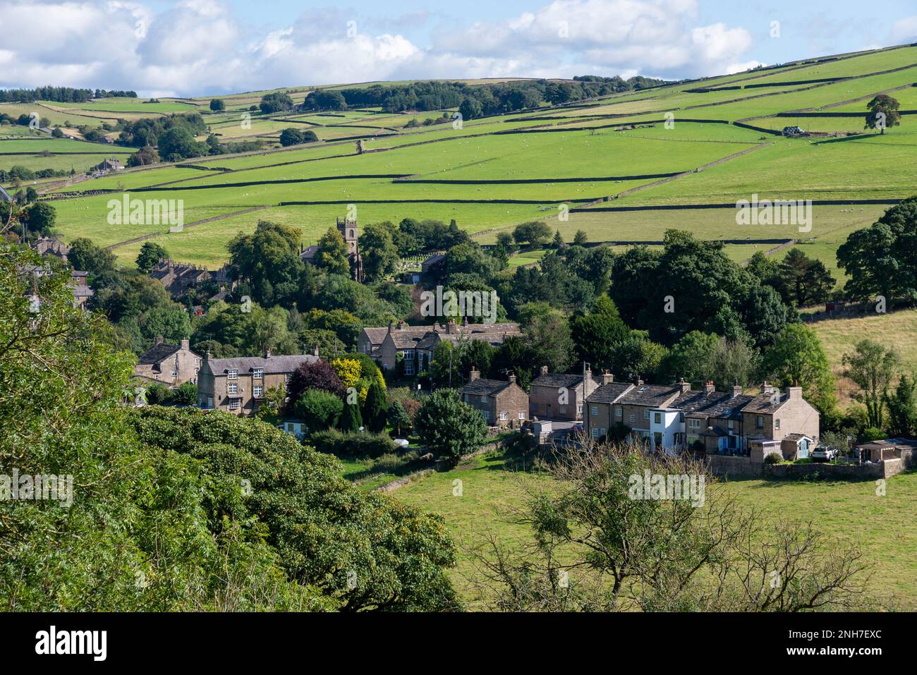 Das Dorf Rainow in den Hügeln östlich von Macclesfield in Cheshire, England. Stockfoto