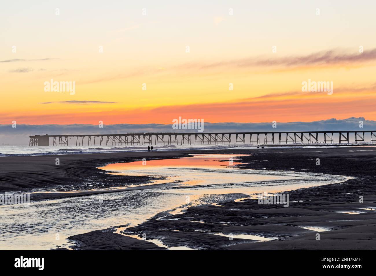 Steetley Pier in Dawn, Hartlepool, County Durham, Großbritannien. Stockfoto