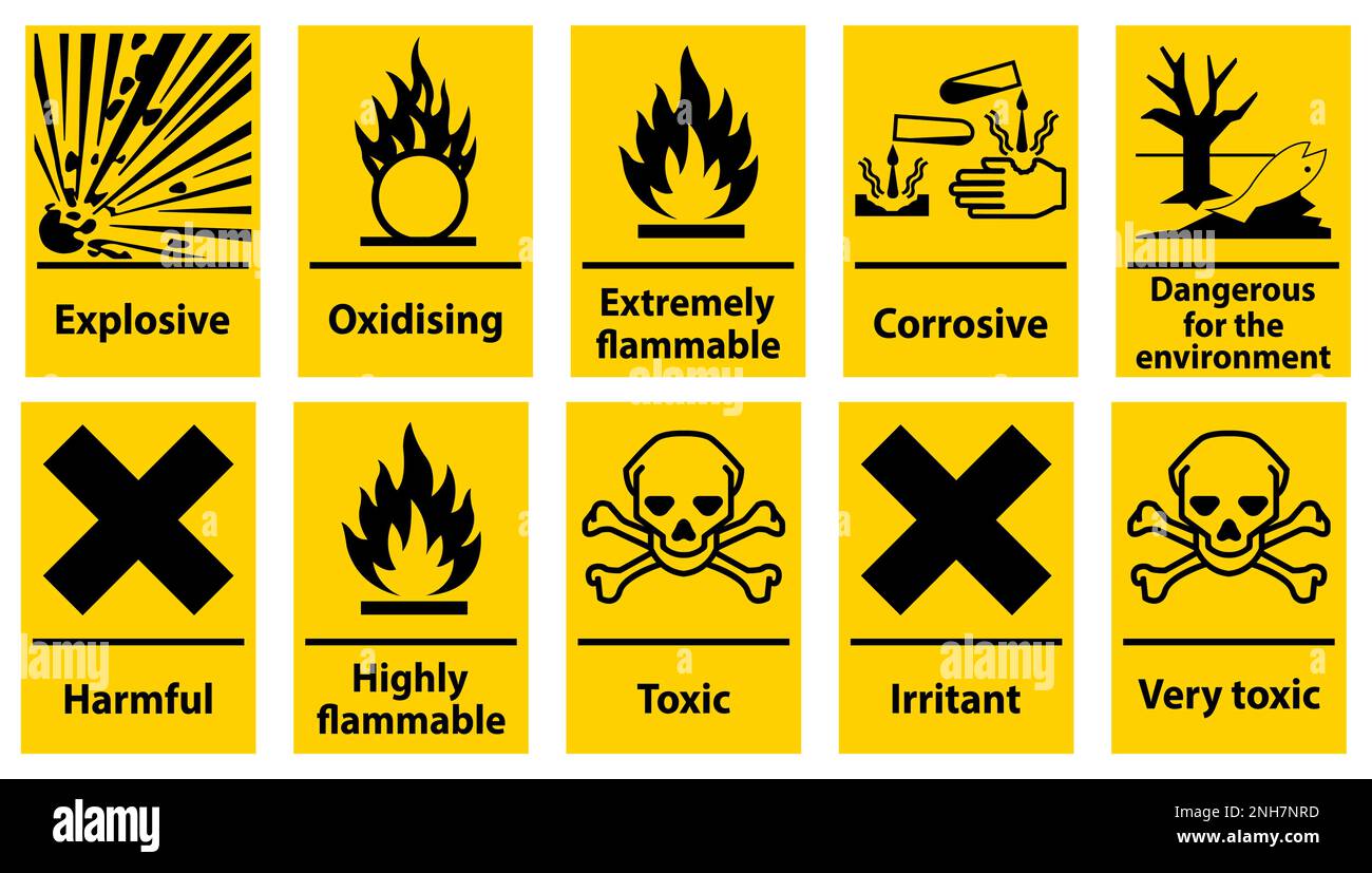 Symbol Warnschild Für Gefährliche Giftige Stoffe, Warnschild Für Chemische Gefahren Stock Vektor