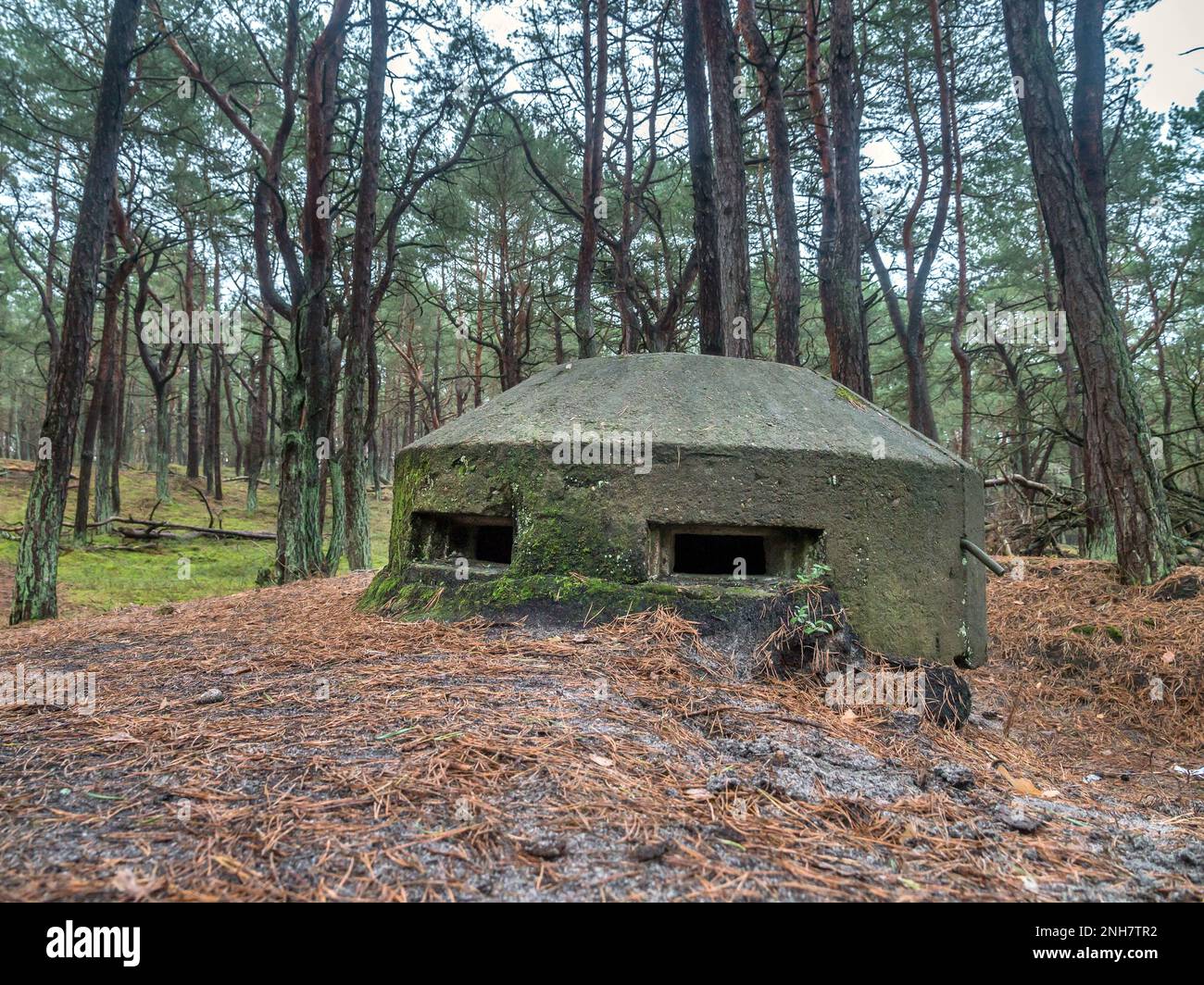 Einer von mehreren historischen befestigten Verteidigungsposten aus dem Zweiten Weltkrieg auf der Halbinsel Hel, Polen Stockfoto