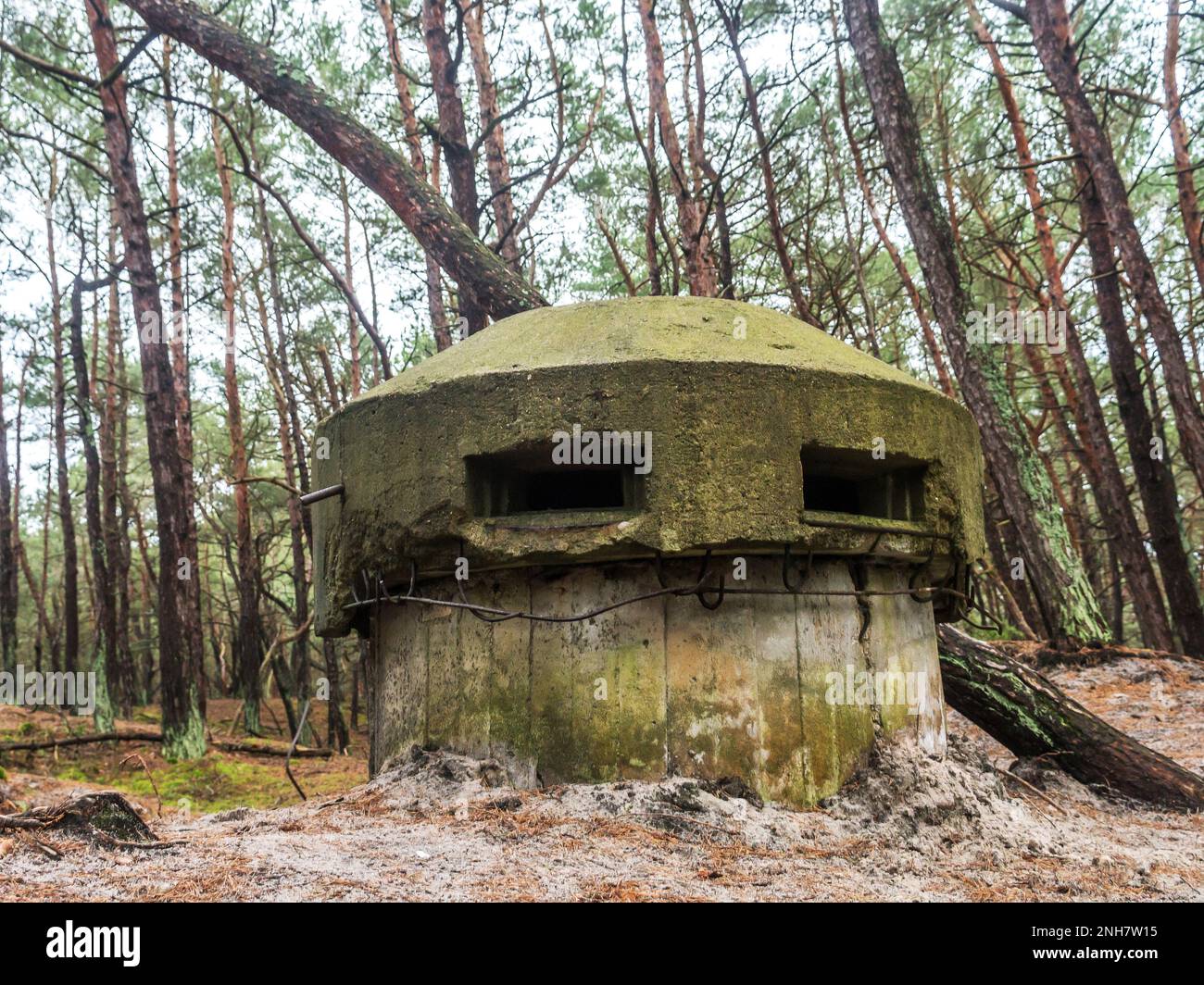 Einer von mehreren historischen befestigten Verteidigungsposten aus dem Zweiten Weltkrieg auf der Halbinsel Hel, Polen Stockfoto