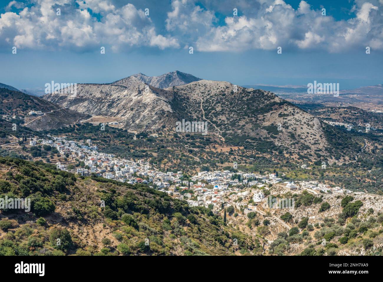 Das Bergdorf Filoti, Naxos Stockfoto