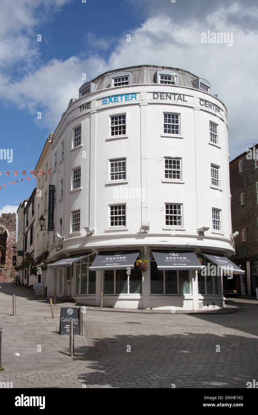Blick auf Gebäude in Exeter, Devon, Großbritannien Stockfoto