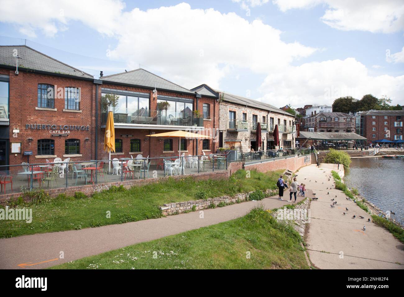 Blick auf den Quay by the River exe in Exeter, Devon, Großbritannien Stockfoto