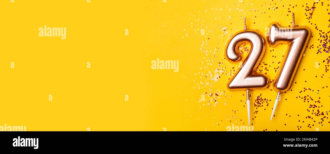 27 Jahre Feier. Grußbanner. Stockfoto