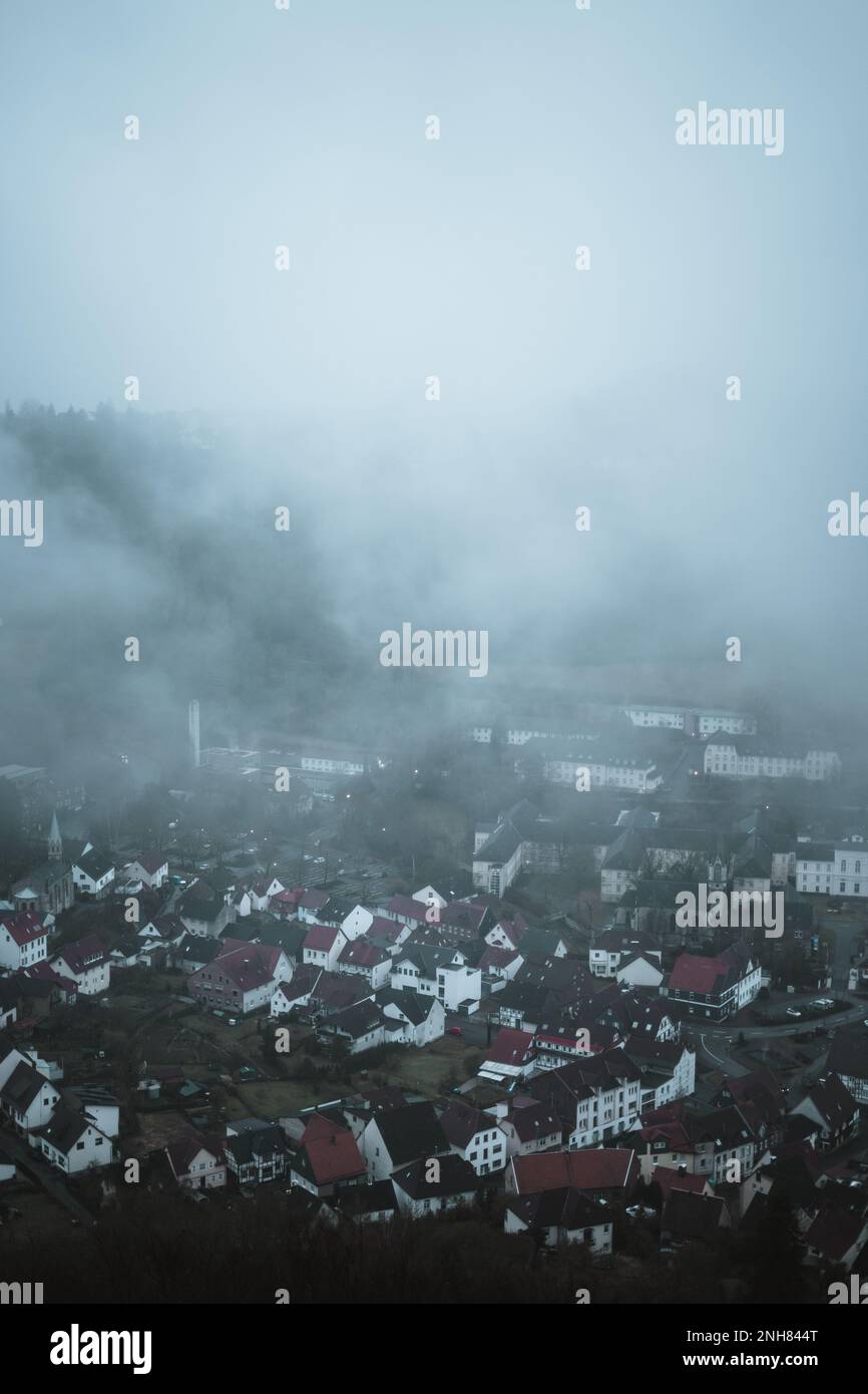 Marsberger historische Stadt im Sauerland im Winter Stockfoto