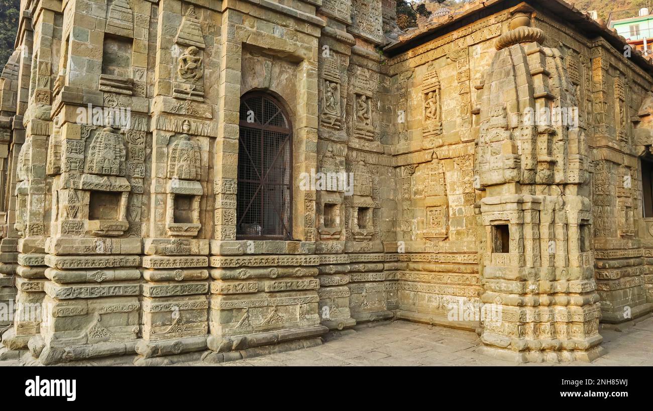 Rückansicht des Triloknath Tempels, Mandi, Himachal Pradesh, Indien. Stockfoto