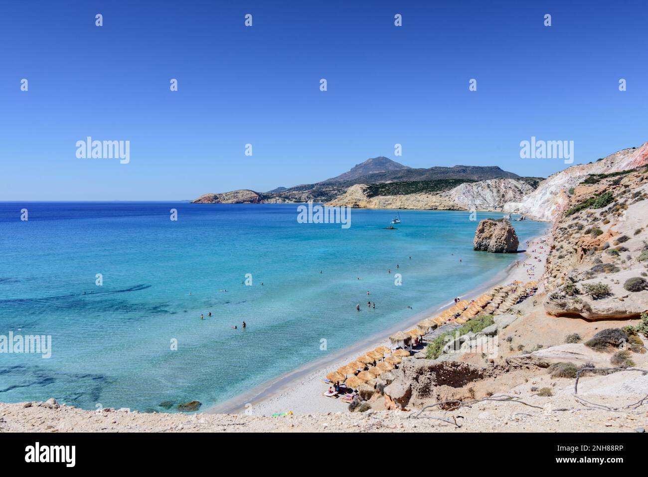 Firiplaka Beach, Milos Stockfoto